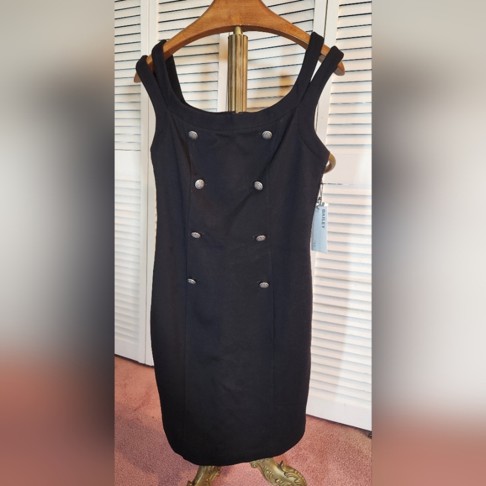 NWT Bailey 44 commissar ponte dress black size M